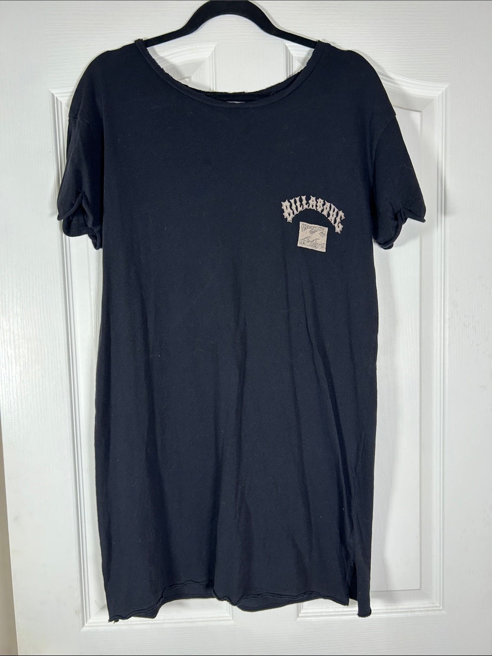 Billabong Black Tee Dress with Cream Chest Graphic size S